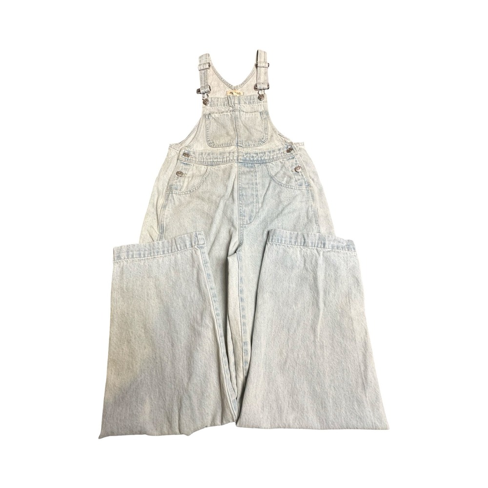 Madewell Overalls Womens XS 30x29 Light Wash Denim Wide Leg Carpenter Coastal